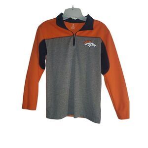 Women's NFL Team Apparel Broncos Quarter Zip Long Sleeve Shirt Size M.